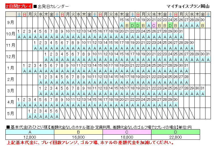 料金表