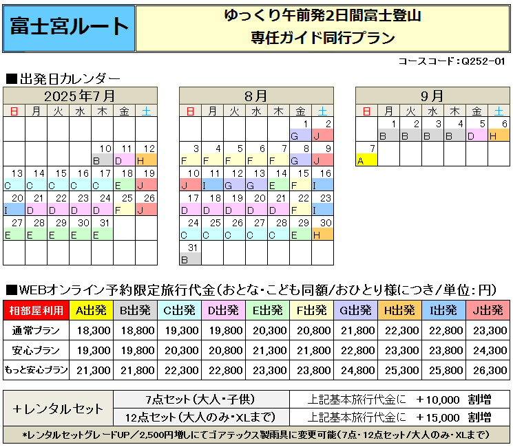 関東昼発2日間富士宮ルートガイド同行プラン料金