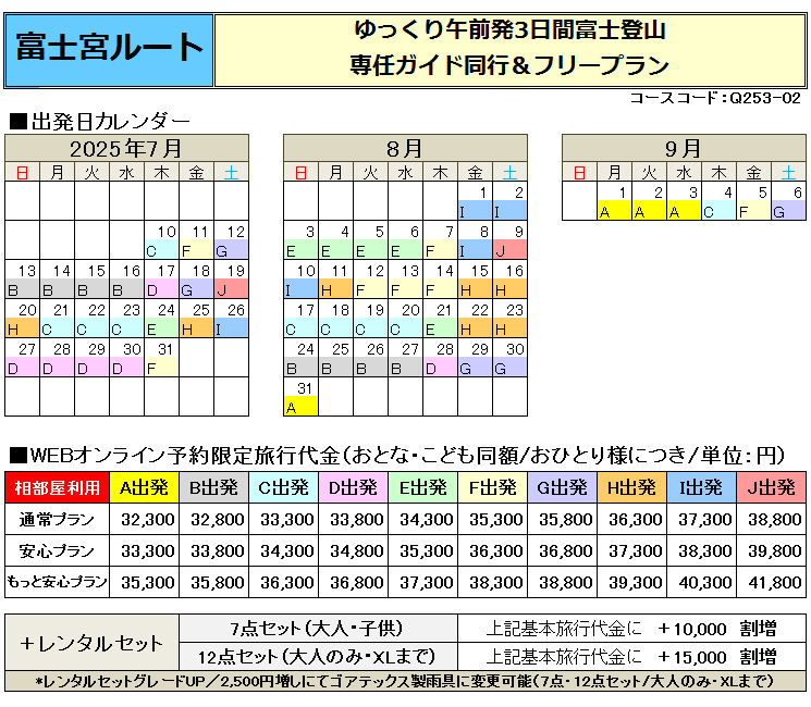 ツアー代金