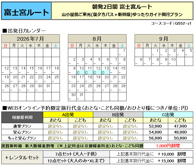 旅行代金について
