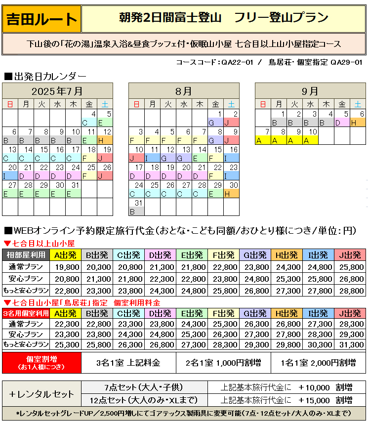 朝発吉田フリー