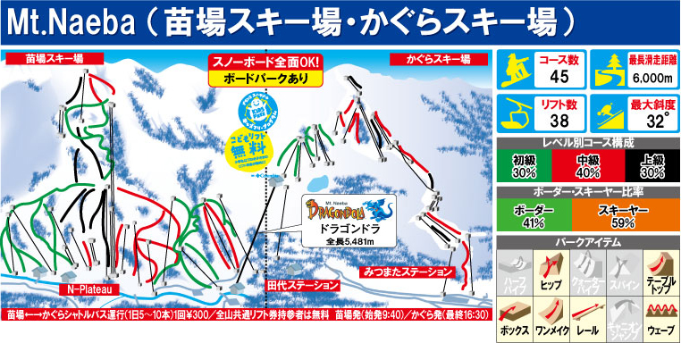 定番人気 - 苗場スキー場・かぐらスキー場共通（Mt.Naeba）の１日券