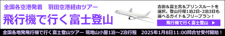 全国空港発飛行機で行く富士登山ツアー