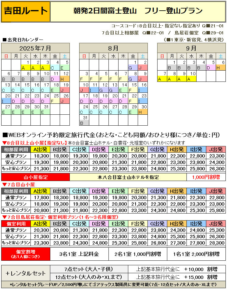 朝発吉田フリー富士登山