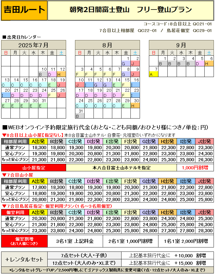 朝発吉田フリー富士登山